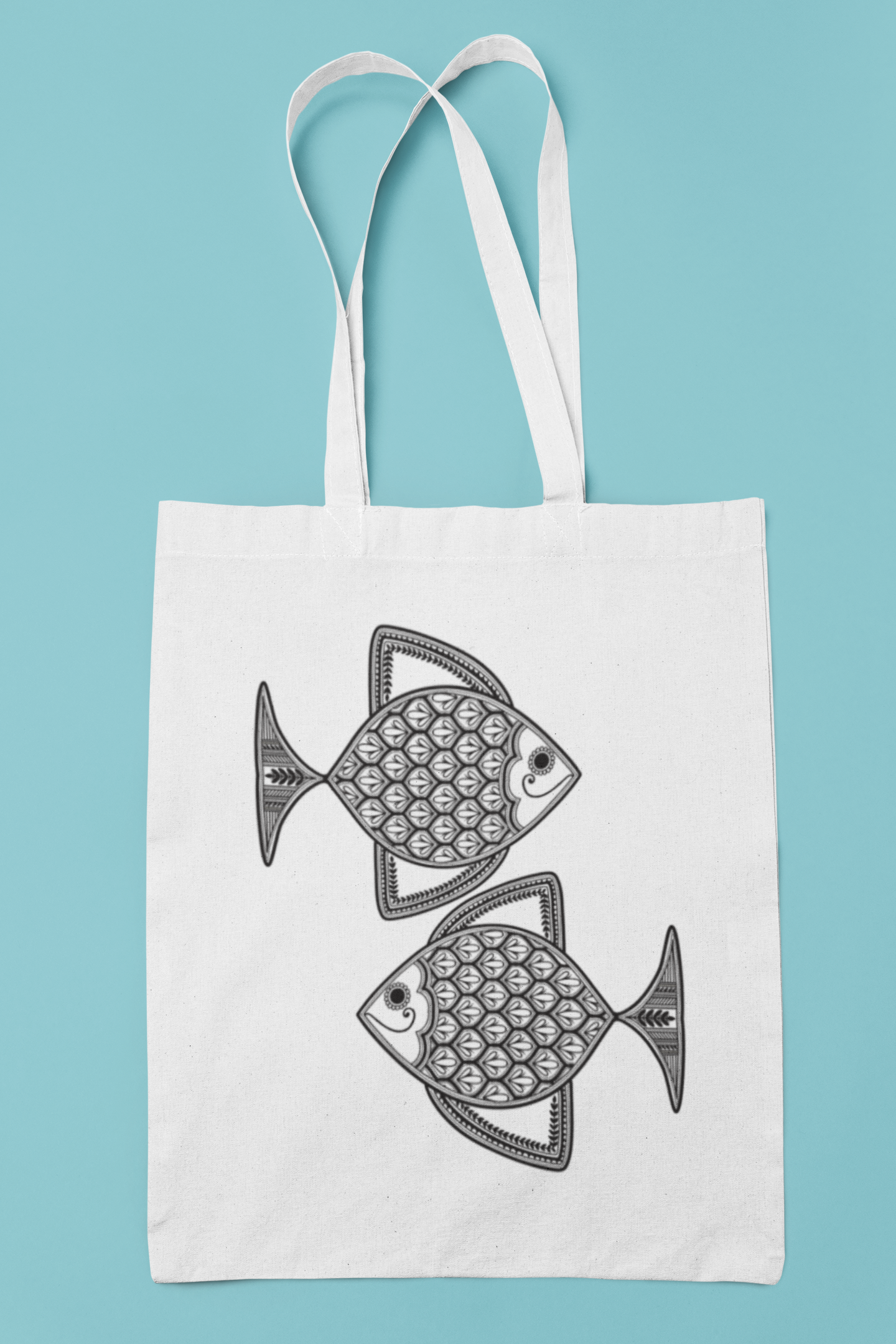 Madhubani Machali Tote Bag