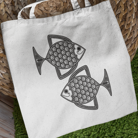 Madhubani Machali Tote Bag