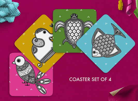 Madhubani Animals (Set of 4)