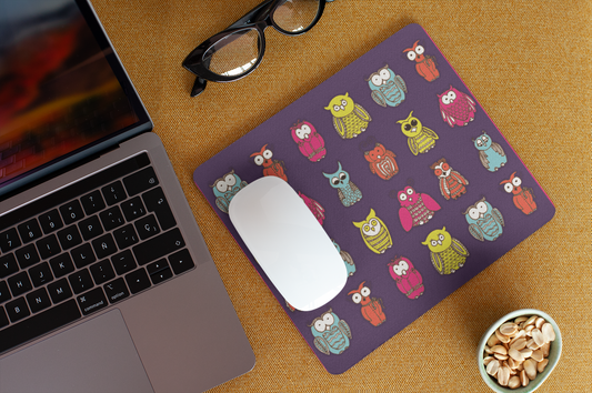Owl Parivar Purple Mouse Pad