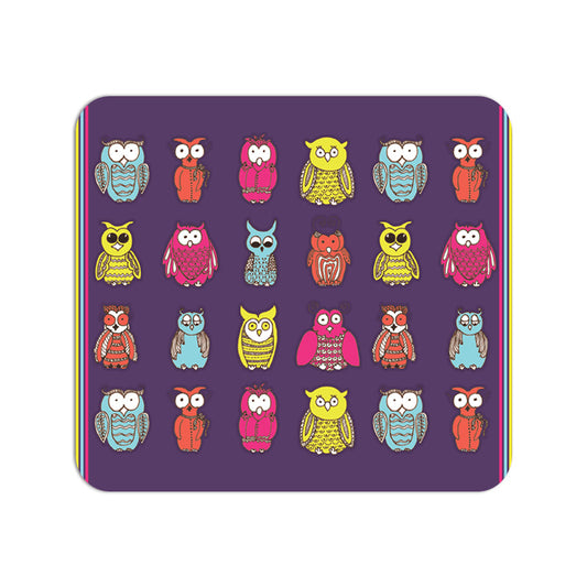 Owl Parivar Purple Mouse Pad